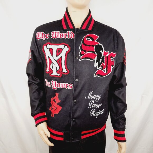SCARFACE VARSITY JACKET SATIN STYLE REASON BRAND AL PACINO MEN'S Medium M NEW - Picture 1 of 7